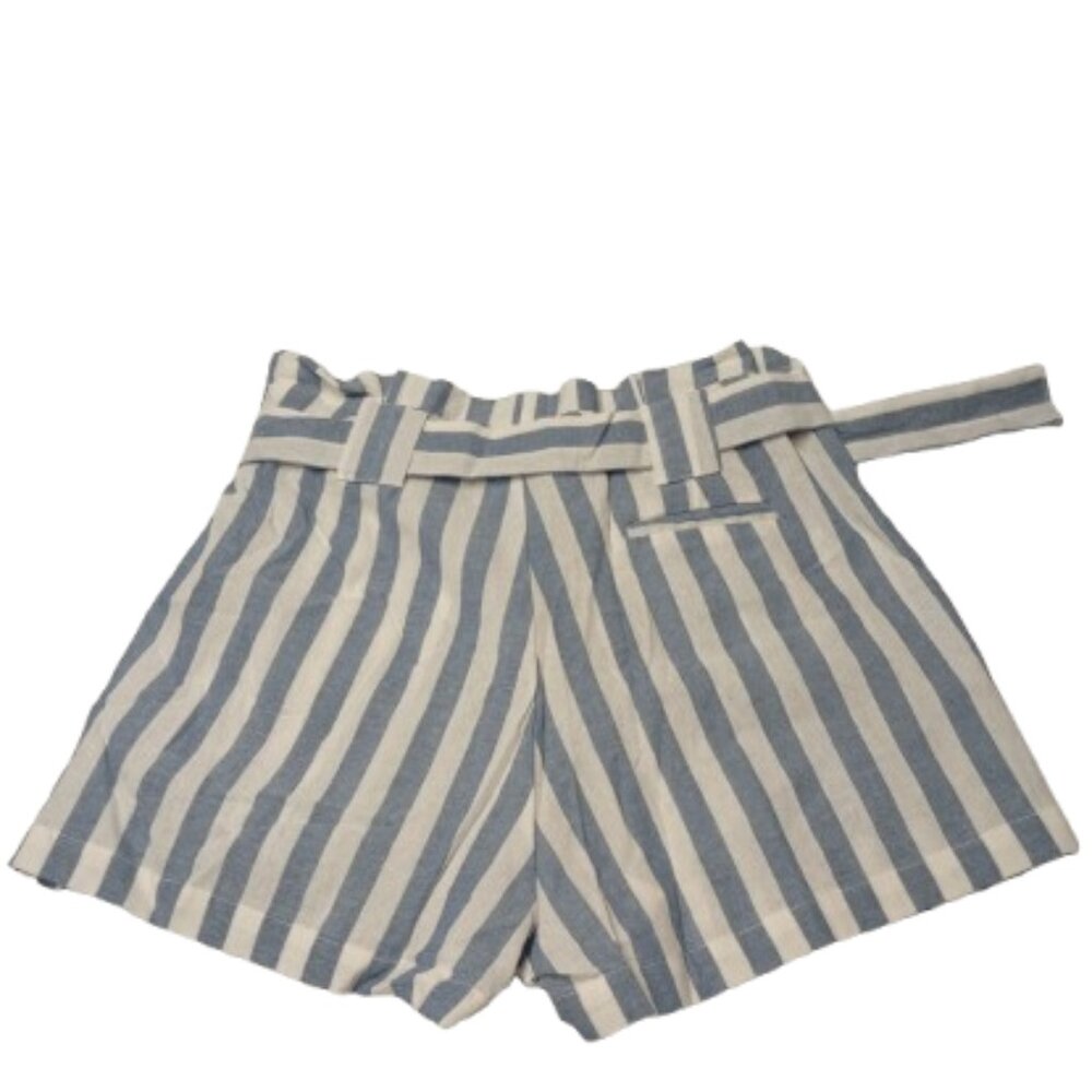 Fashion Nova Bring Striped Belted Shorts Blue/White Size Small NWT - Picture 2 of 8